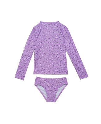 Girls' Ditsy Floral Long Sleeve Rash Guard Set - Little Kid, Big Kid