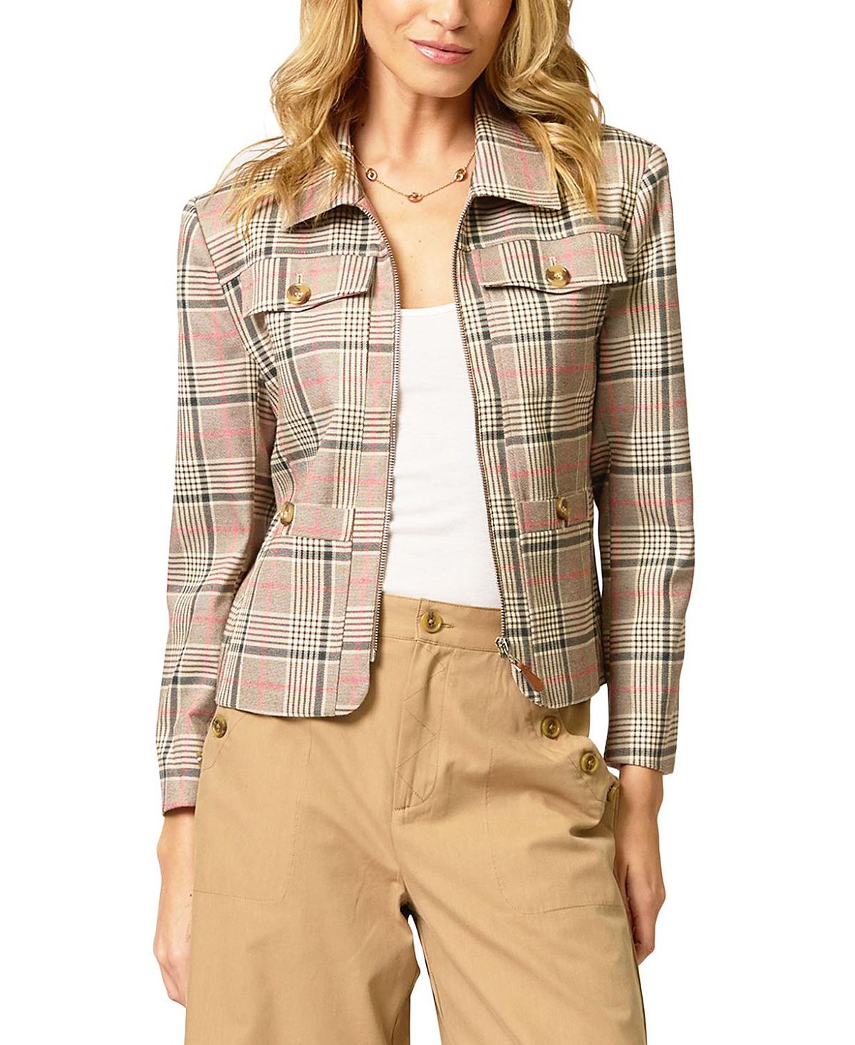 Central Park West Women's Dean Zip Up Pocketed Jacket
