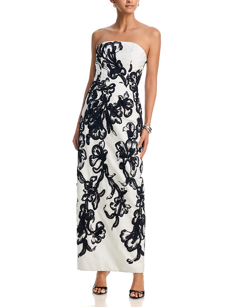 Milly Orion Chiffon Embroidered Maxi Dress