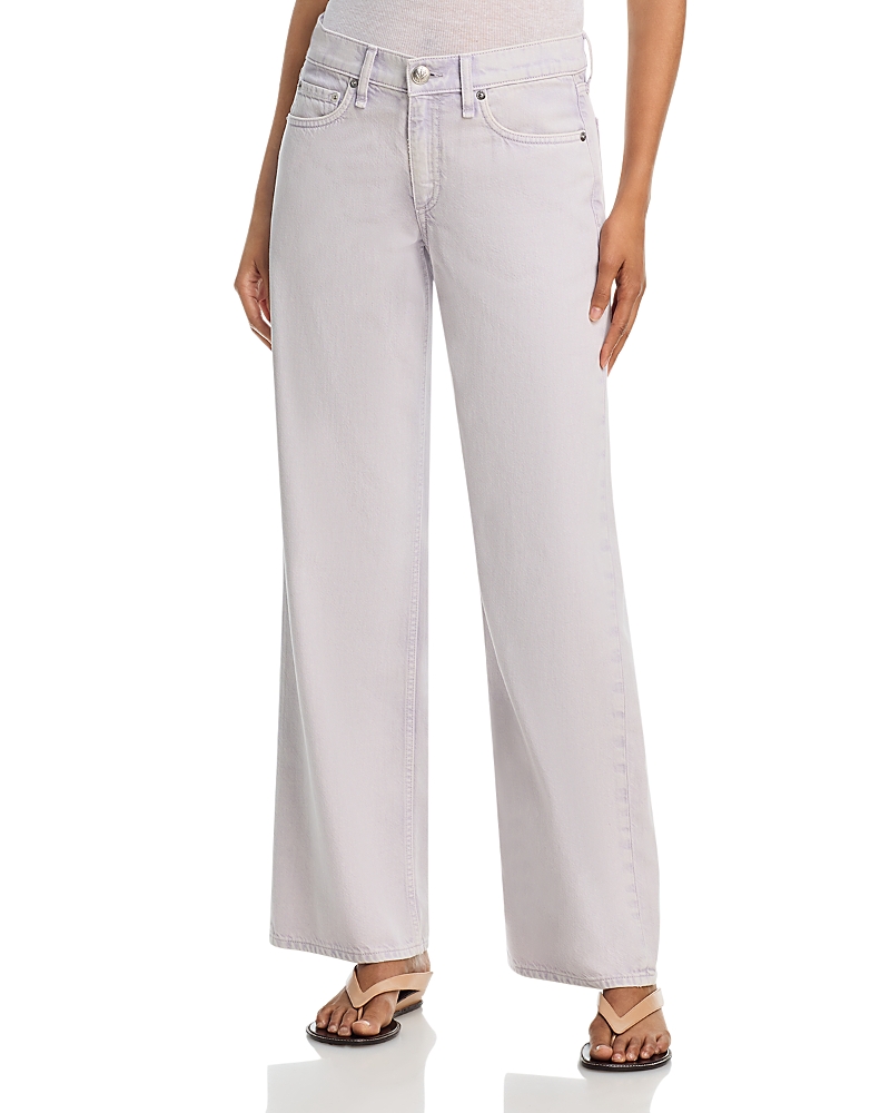 rag & bone Cam Featherweight Mid Rise Straight Leg Jeans in Lilac