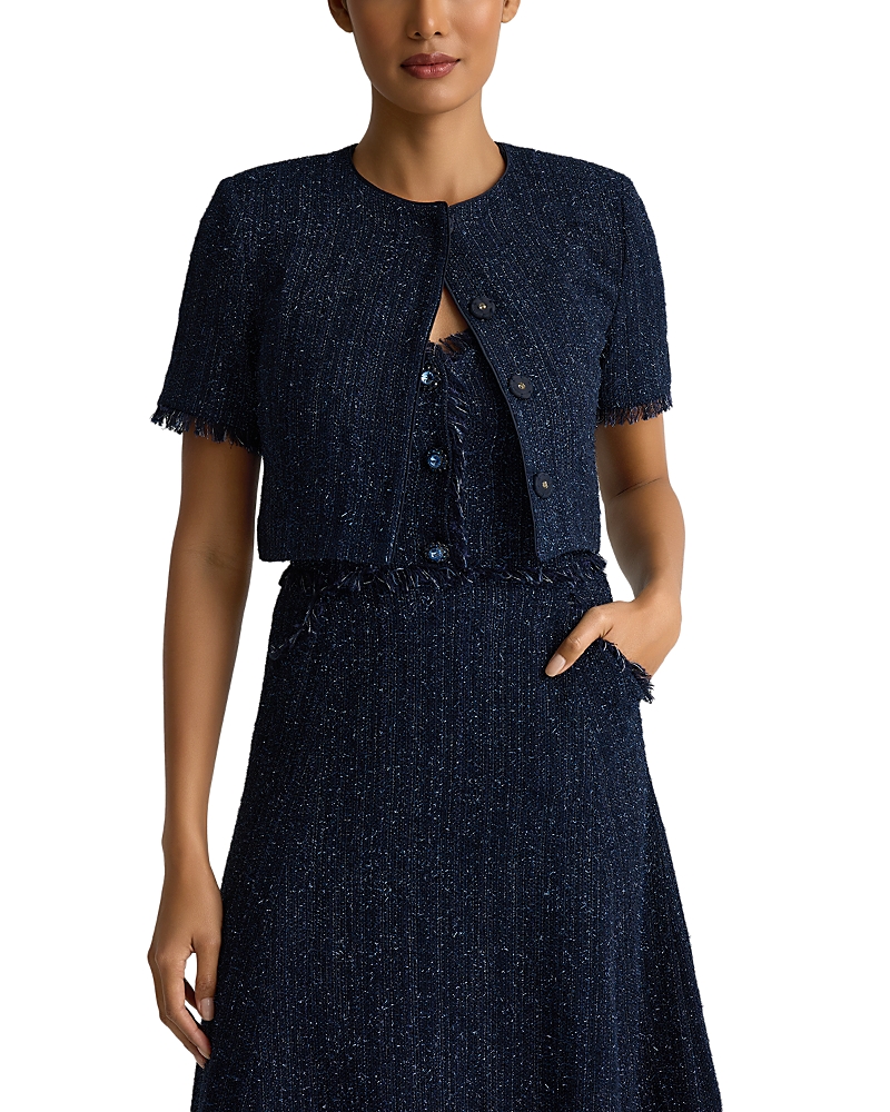 St. John Sabine Starlight Tweed Bolero Jacket