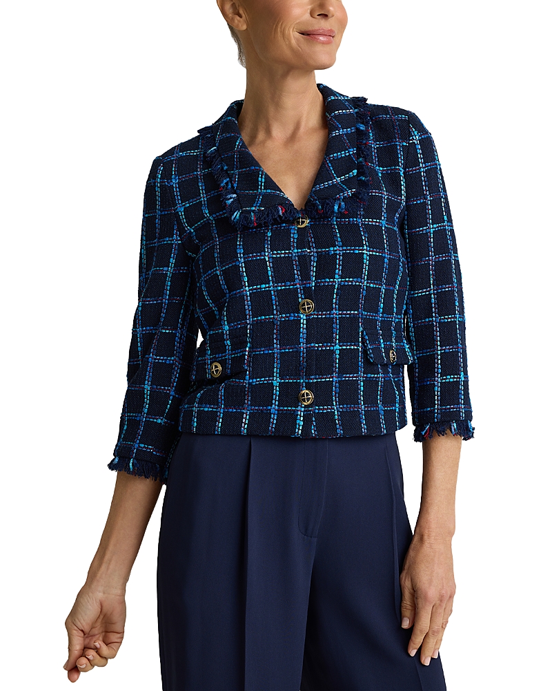 St. John Tri Color Windowpane Jacket