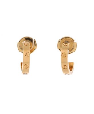  Small Love Hoop Earrings 18K Gold