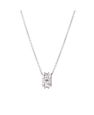  Parentesi Ring Pendant Necklace 18K White Gold, 18"