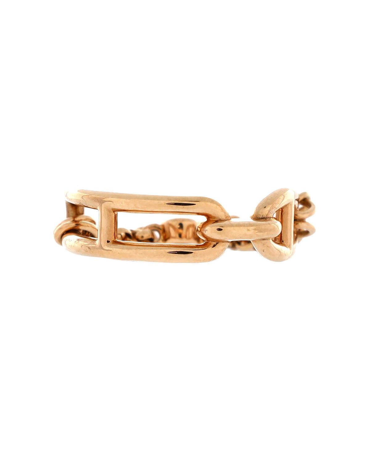 Pre-Owned HERMES Small Chaine d'Ancre Chaos Ring 18K Rose Gold with Diamonds