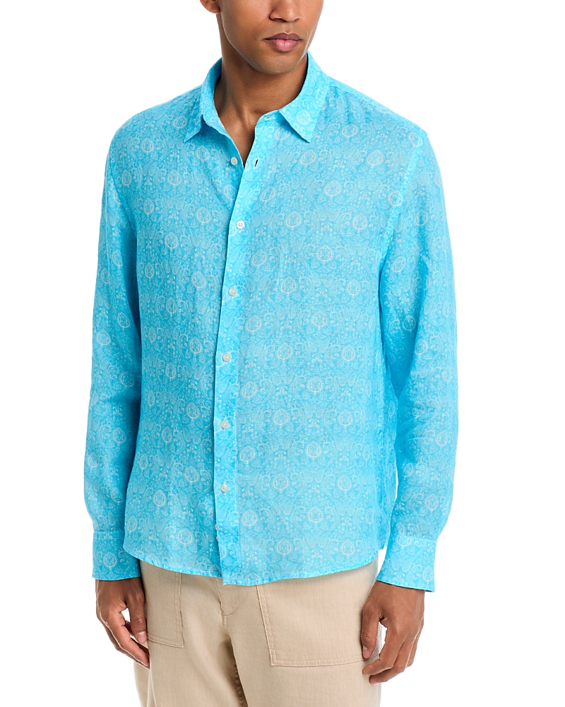 Peninsula Swimwear Allover Print Linen Shirt
