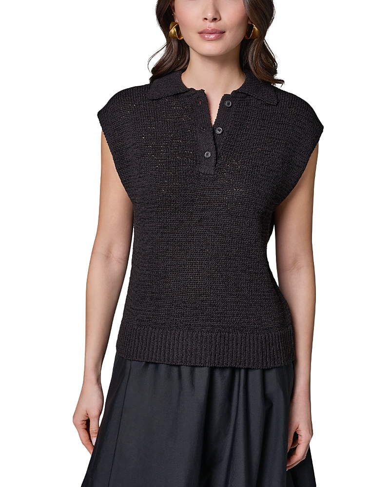 Donna Karan New York Sleeveless Polo Sweater