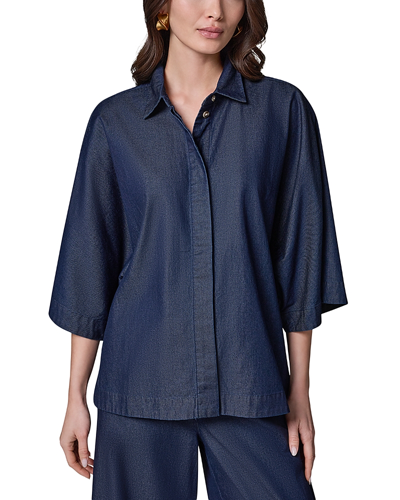 Donna Karan Denim Dolman Sleeve Shirt