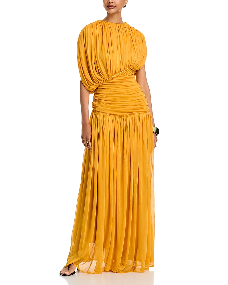 Tove Gai Gathered Viscose Jersey Maxi Dress