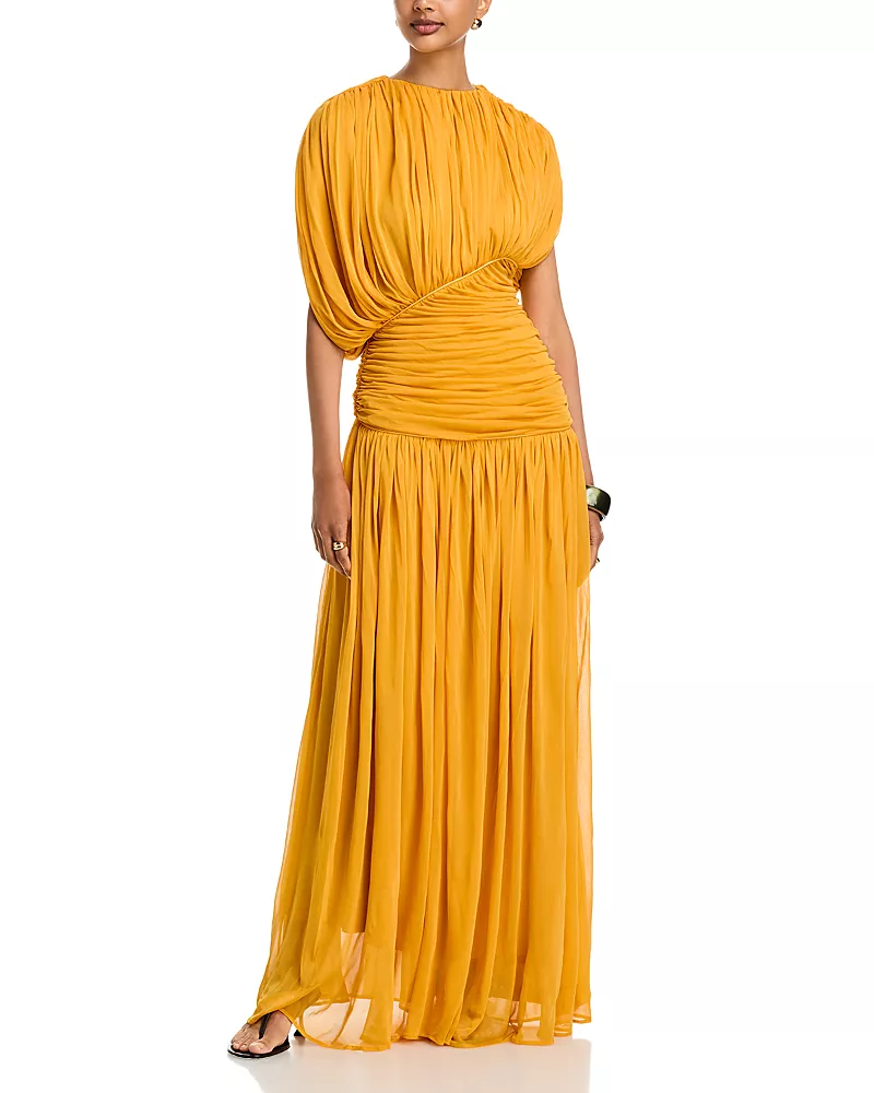 Tove Gai Gathered Viscose Jersey Maxi Dress
