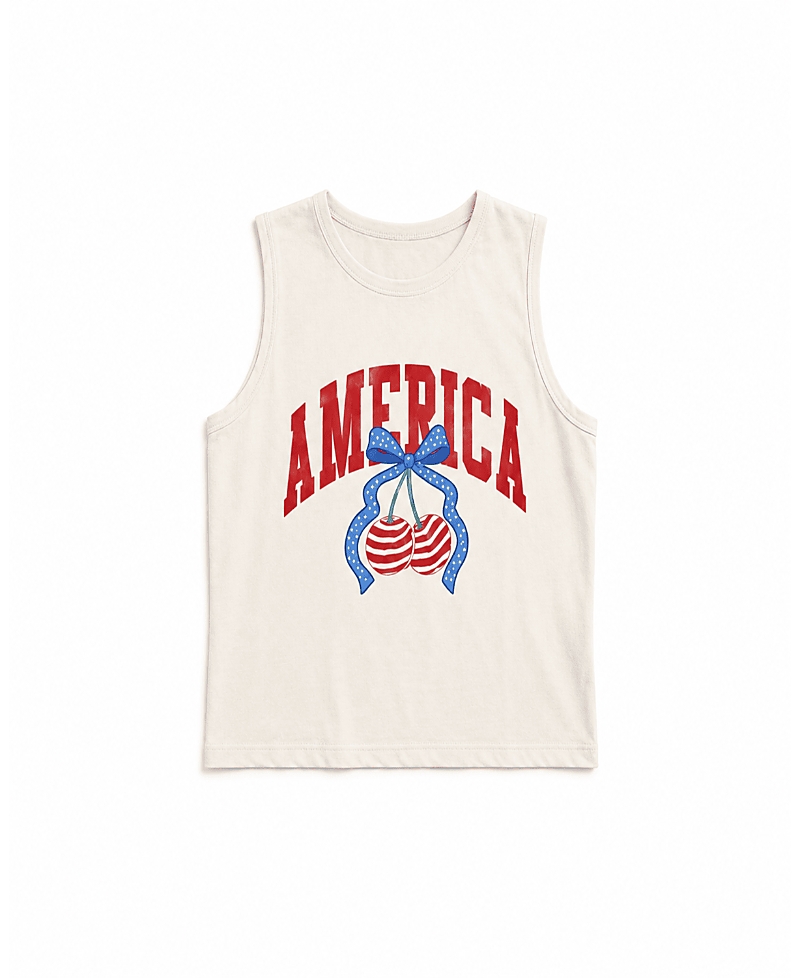 Prince Peter Collection Girls' America Cherry Muscle Tank Top - Big Kid