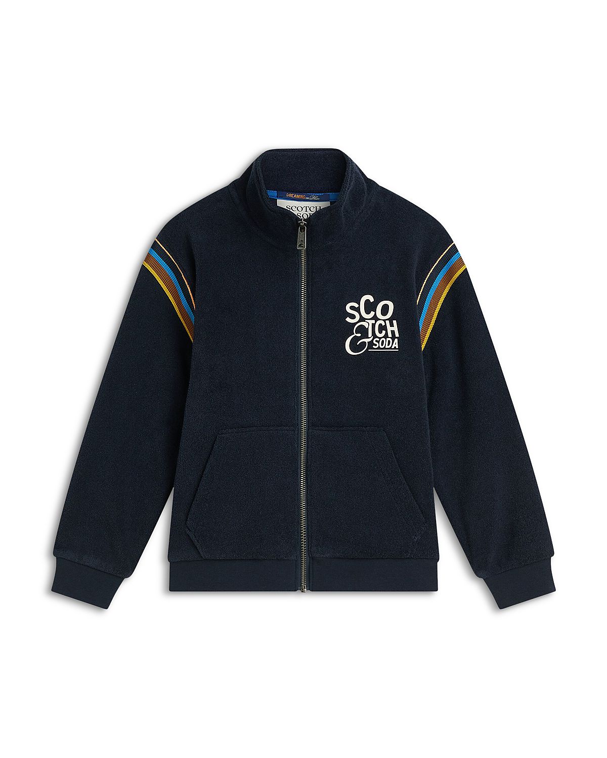 Scotch & Soda Boys' Towelling Zip Through Track Sweatshirt - Little Kid, Big Kid