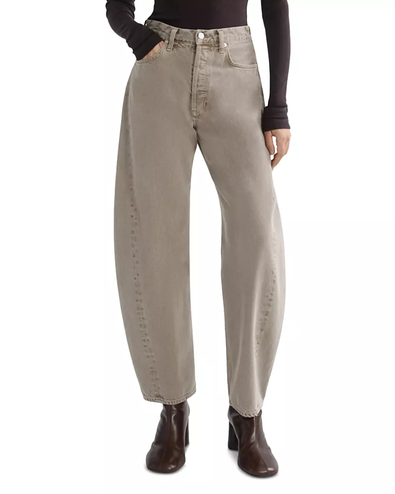 Agolde Luna Pieced High Rise Curved Tapered Jeans in Cedar