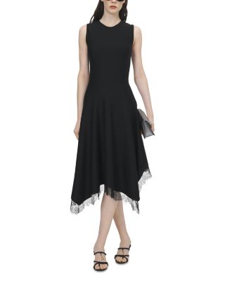 Lace Trim Asymmetrical Dress