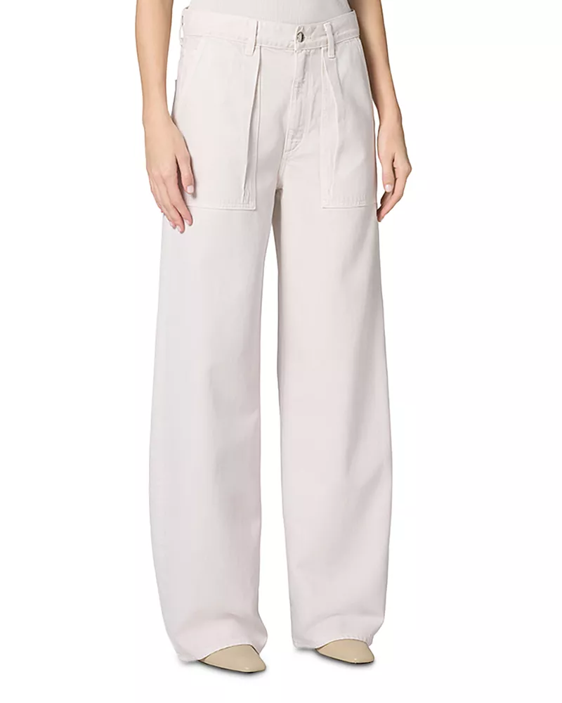 Agolde Low Curve Utility High Rise Tapered Jeans in Bone