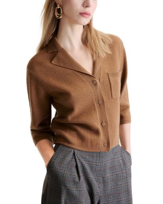 Mlsalpaca Cropped Lapel Collar Shacket