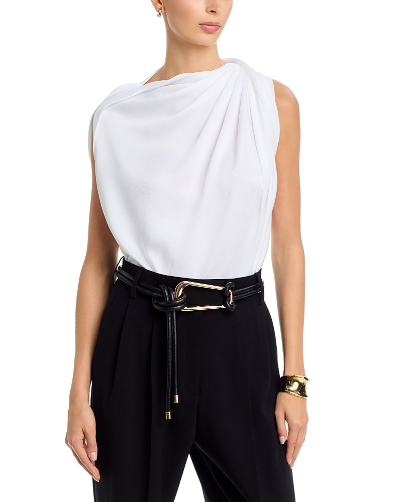 Michael Kors Collection Satin Charmeuse Draped Top