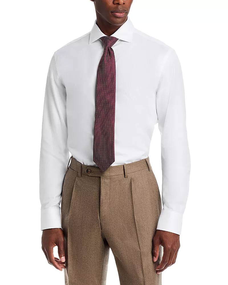 Canali Micro Chevron Dress Shirt