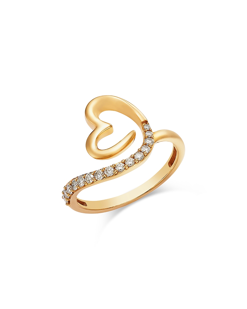 Bloomingdale's Fine Collection Diamond Open Heart Twist Ring in 14K Yellow Gold, 0.25 tcw