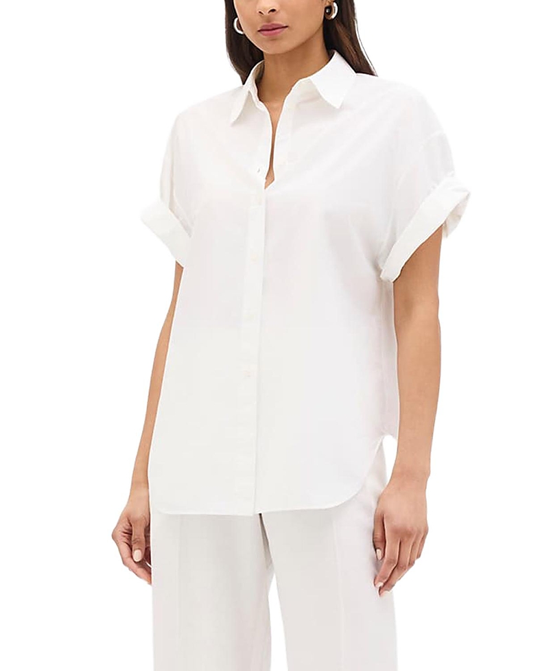 Another Tomorrow Poplin Short Sleeve Shirt