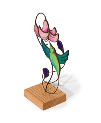  Joyful Hummingbird Stained Glass Sculpture by AVGUL Oleg Avgul