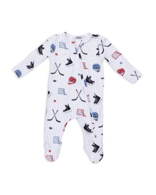 Boys' Hockey Striped 2 Way Zipper Footie - Baby