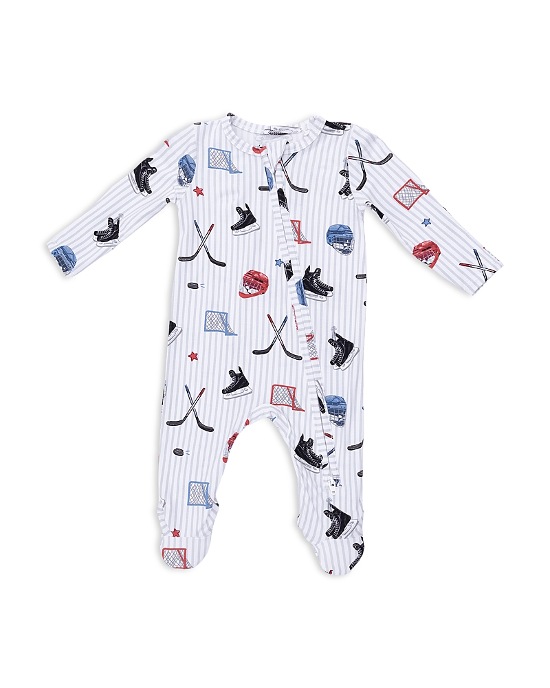Angel Dear Boys' Hockey Striped 2 Way Zipper Footie - Baby