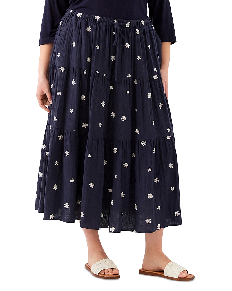 Karen Kane Plus Size Embroidered Tiered Midi Skirt