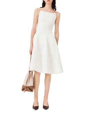 Maje Embellished Knit Midi Dress - White