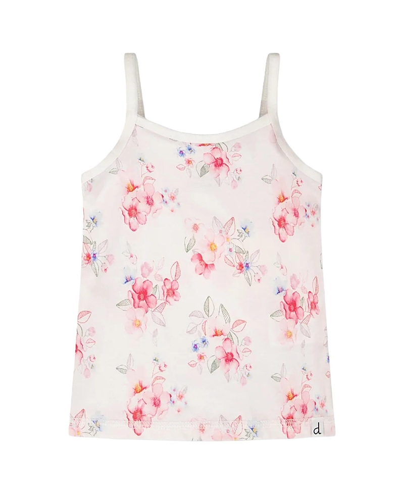 Deux par Deux Girls' Organic Cotton Flowers Tank Underwear - Little Kid, Big Kid