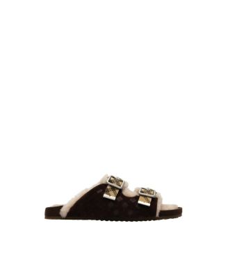  Men's Check Shearling Urchin Sandals