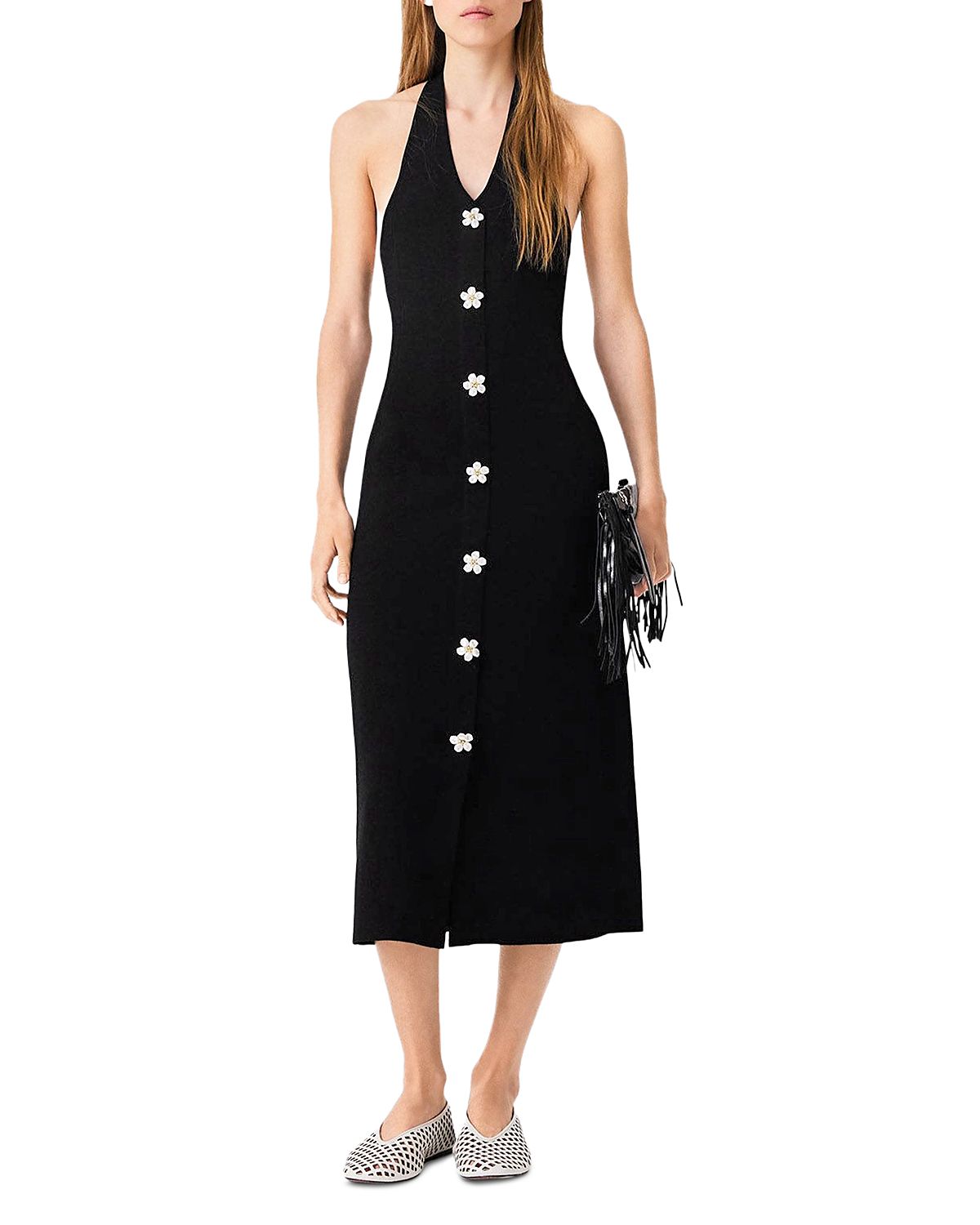 Maje Floral Jewel Midi Dress