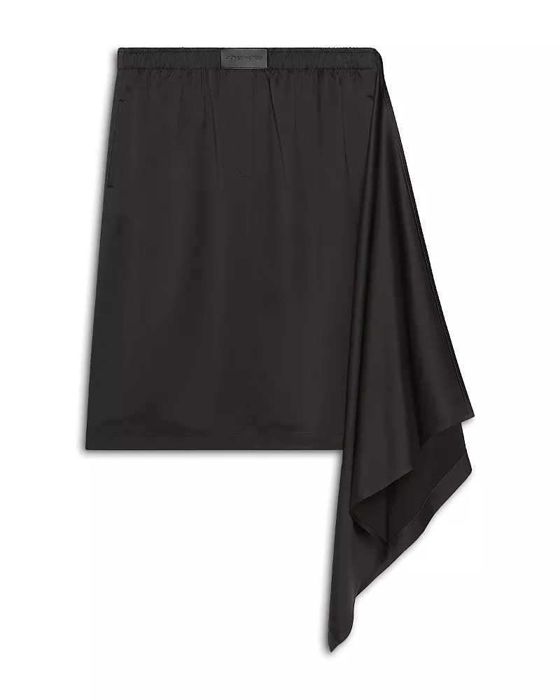 Courreges Draped Satin Skirt