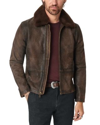 Coley Shearling Trim Leather Jacket