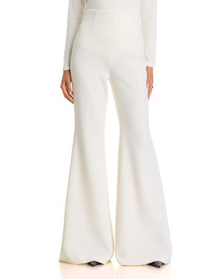 Wool Blend High Waisted Flare Pants