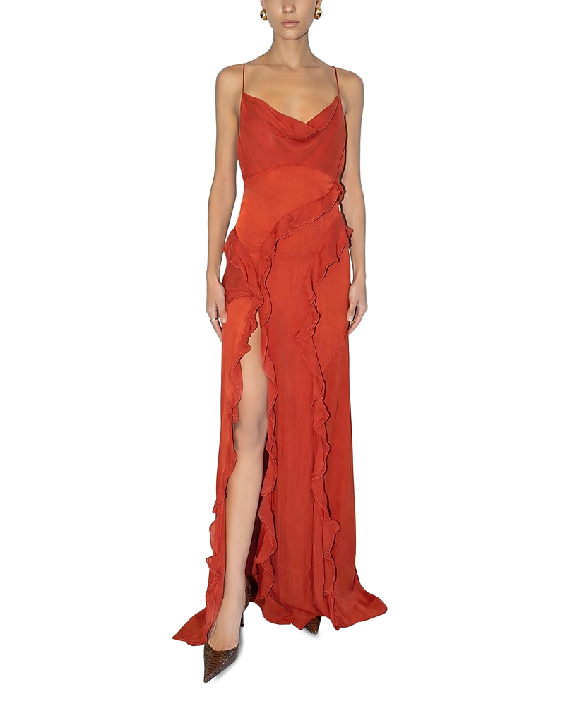 Ronny Kobo Milena Ruffle Trim Dress