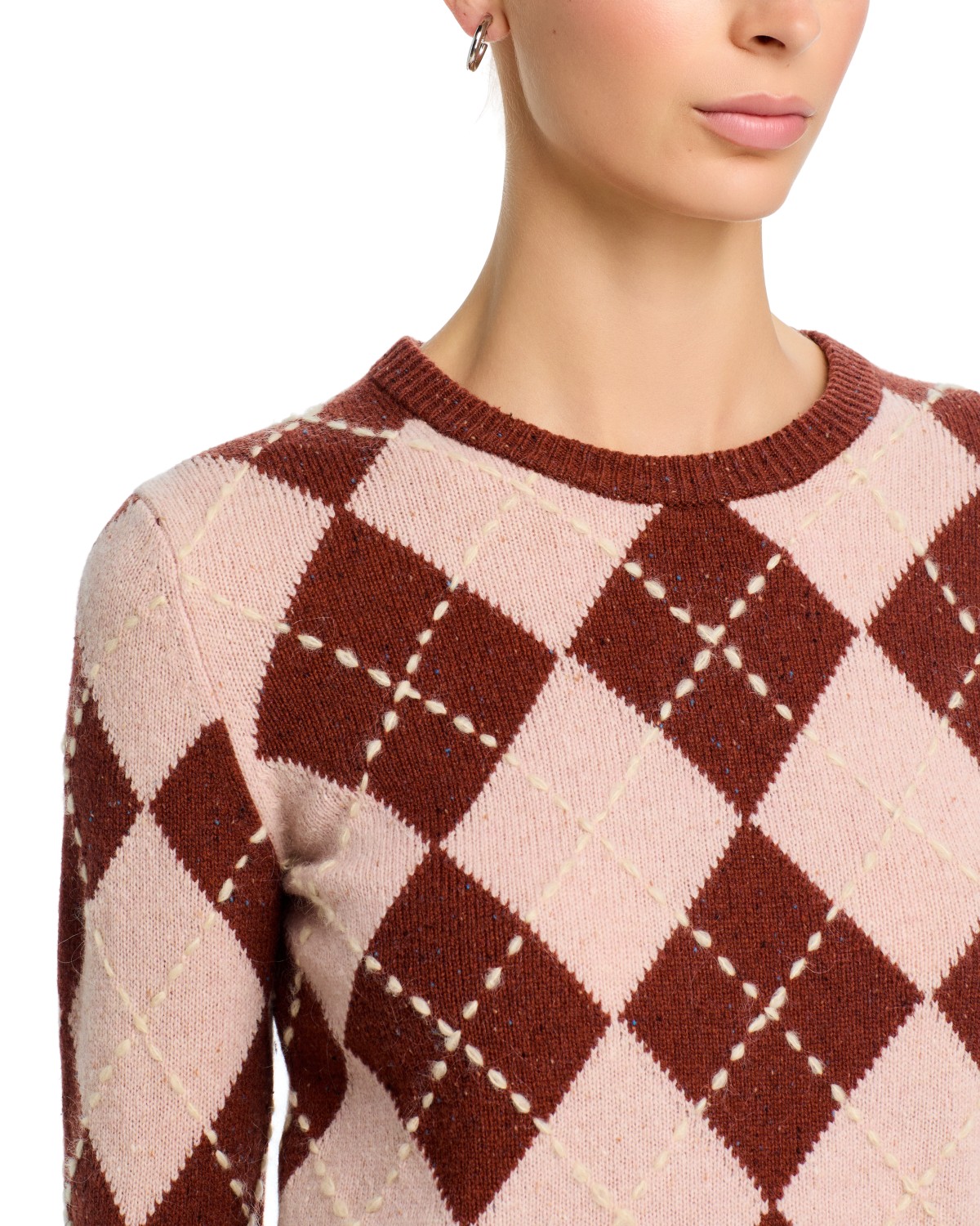 Johanna Wool Argyle Crewneck Sweater