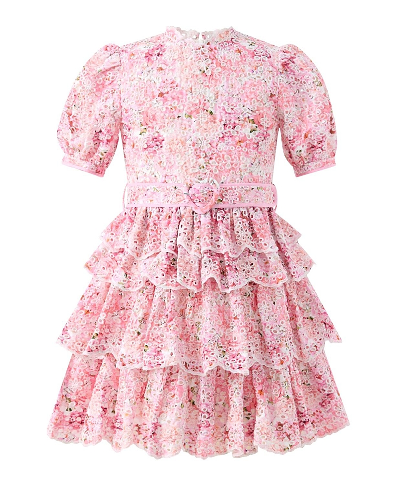 Marlo Kids Girls' Julietta Frill Embroidered Dress - Little Kid, Big Kid
