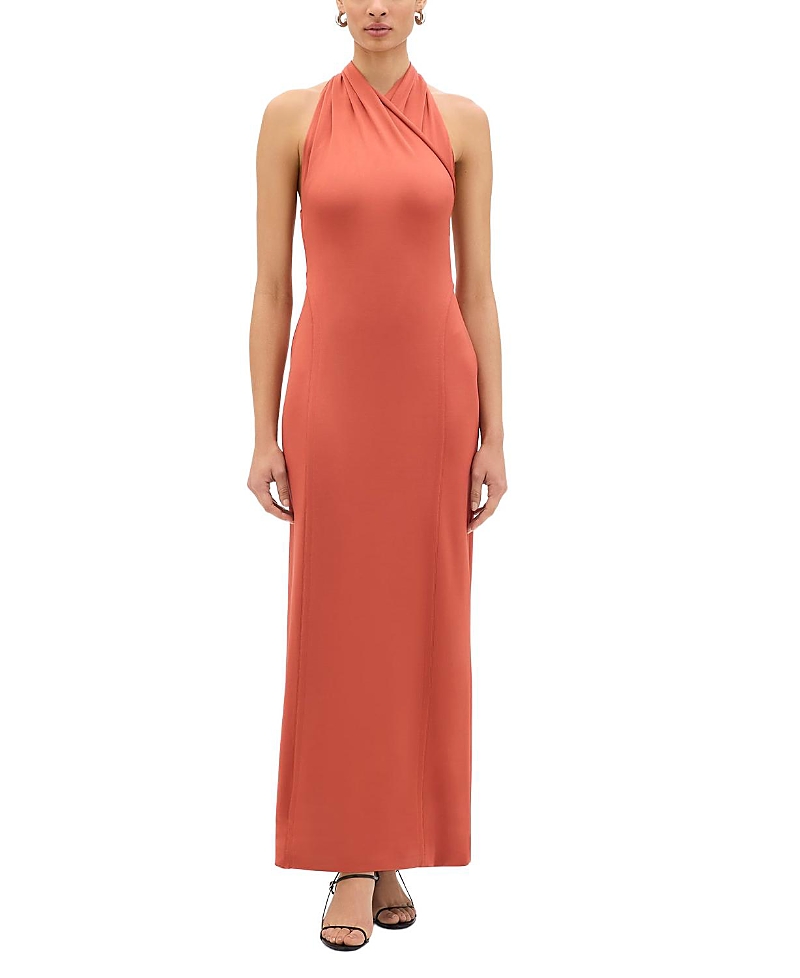 Another Tomorrow Gathered Halter Dress