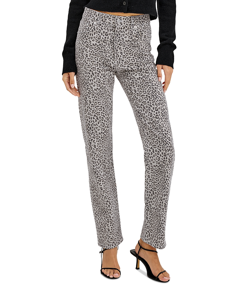 Rails Topanga High Rise Straight Jeans in Ecru Cheetah