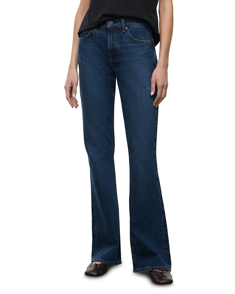 Staud Franky Mid Rise Flare Jeans in Heritage