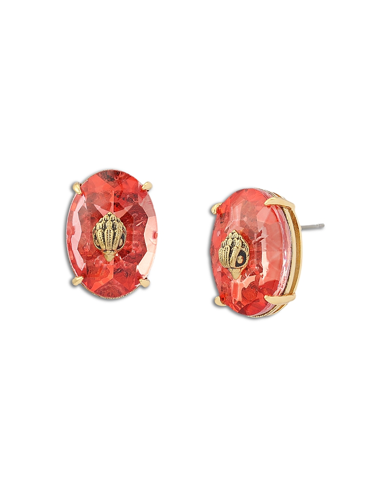 Kurt Geiger London Signature Eagle Stone Oval Stud Earrings