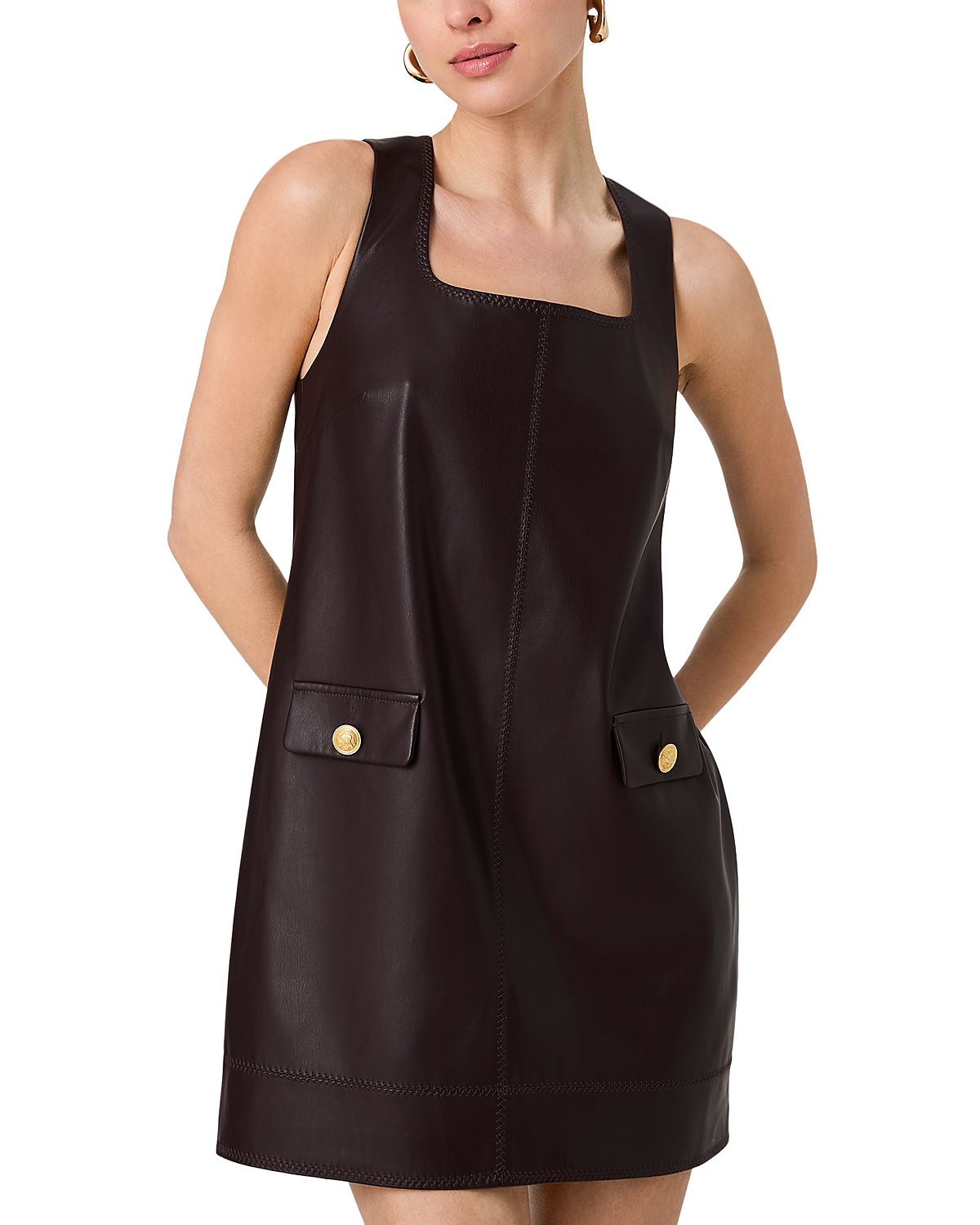 French Connection Madeline Faux Leather Dress
