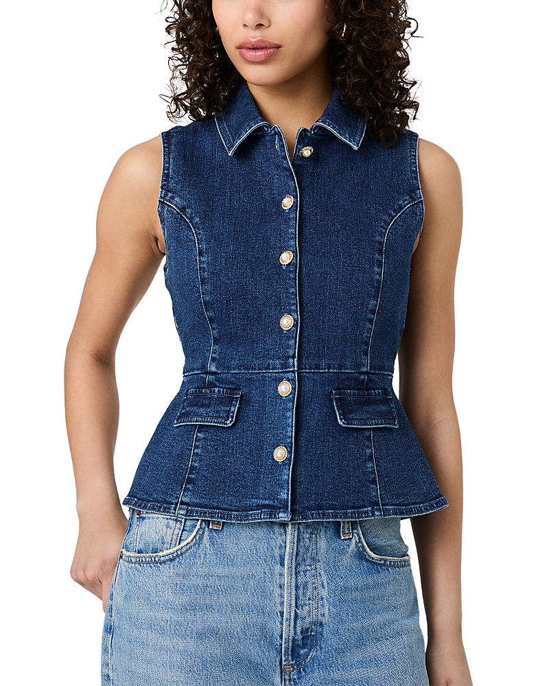 French Connection Delancey Denim Peplum Top