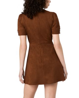 Sonja Faux Suede Flare Mini Dress - thumbnail 4