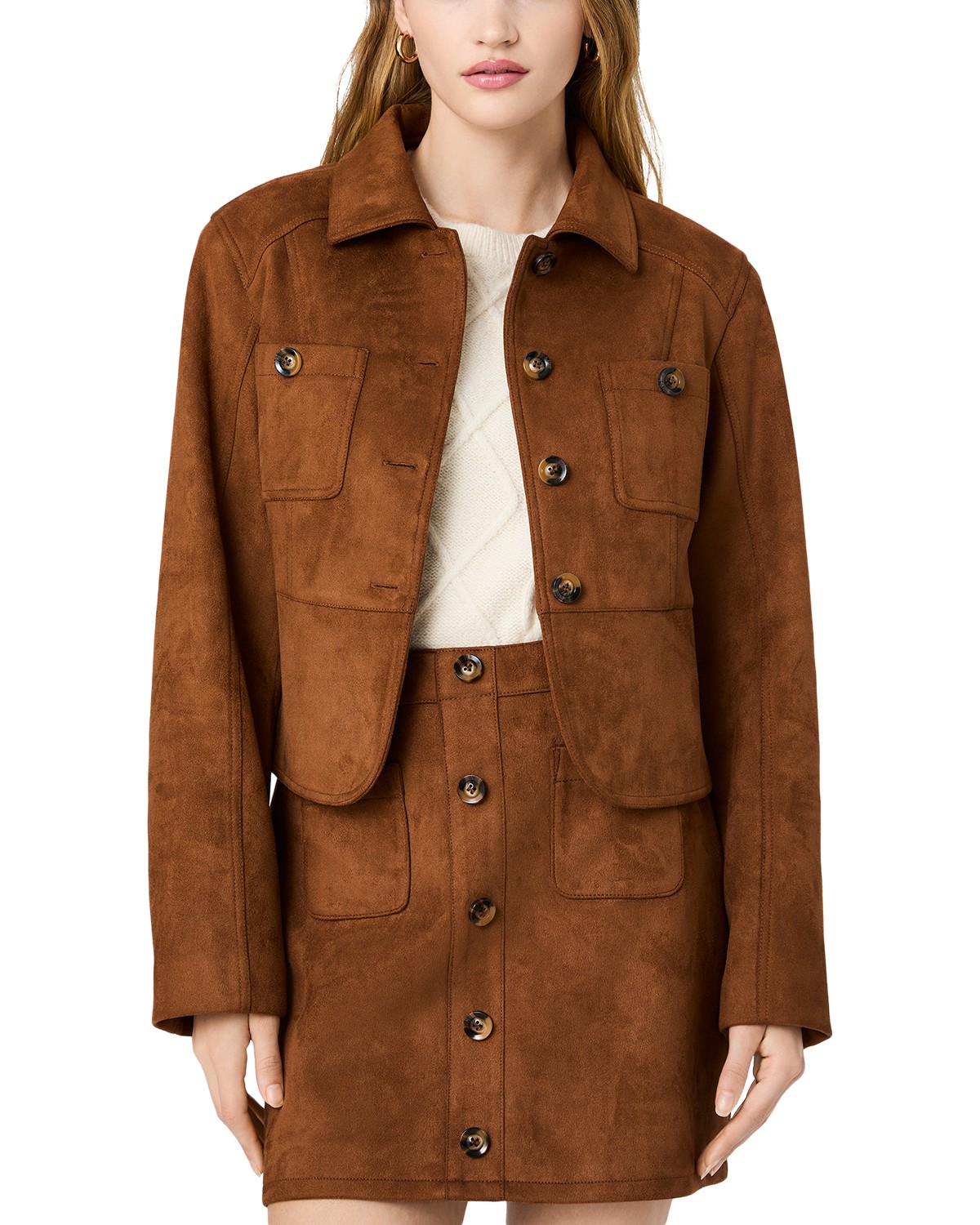 Laney Faux Suede Tailored Jacket