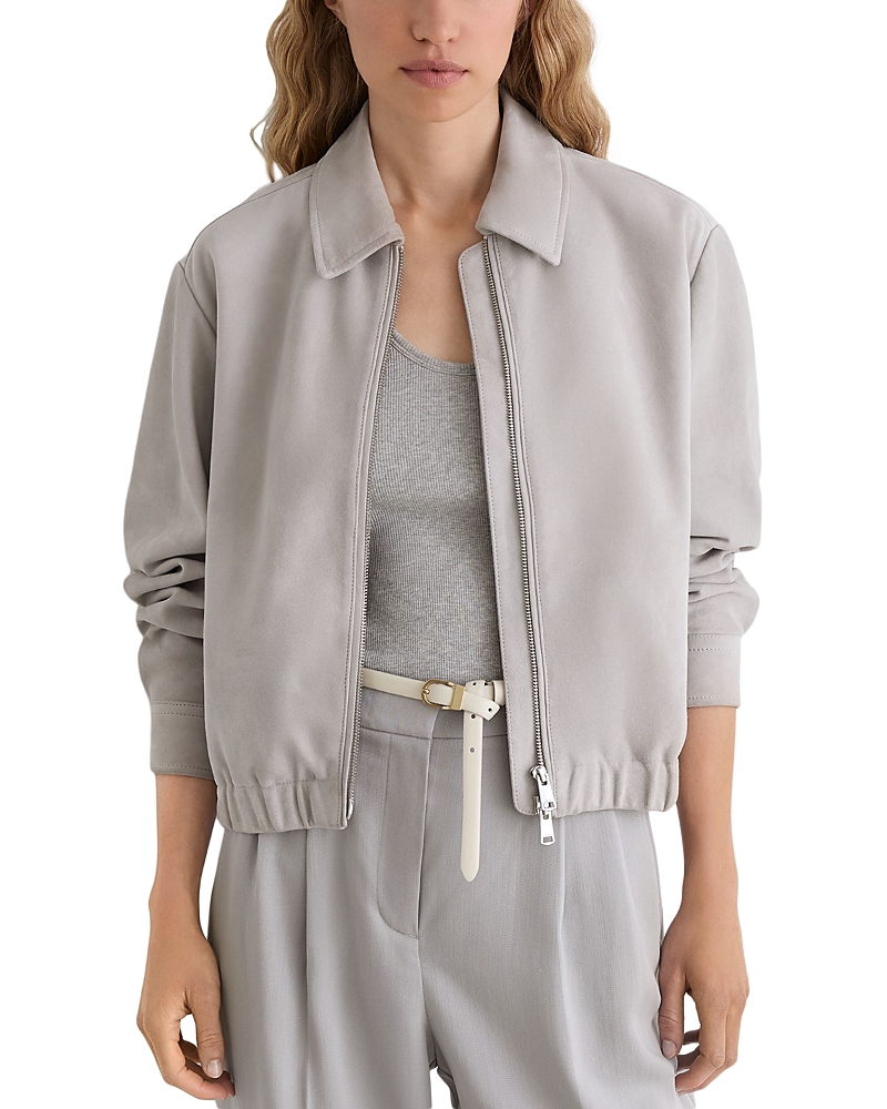 Reiss Petites Lottie Suede Bomber Jacket
