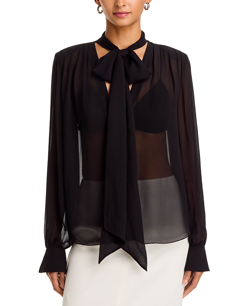 Toccin Kaila Sheer Tie Neck Blouse