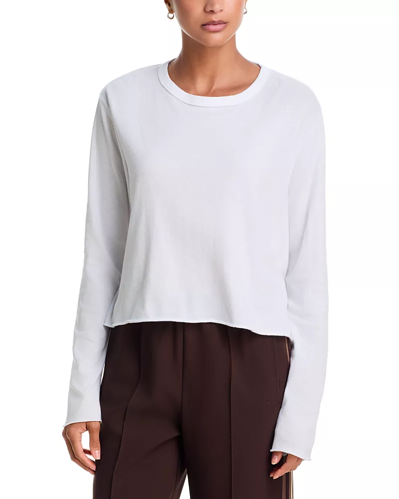 The Great. The Long Sleeve Cotton Cropped Tee