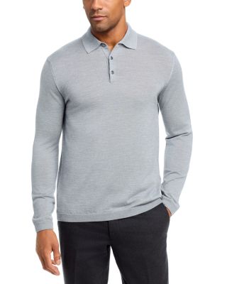 Wool & Silk Long Sleeve Knit Polo